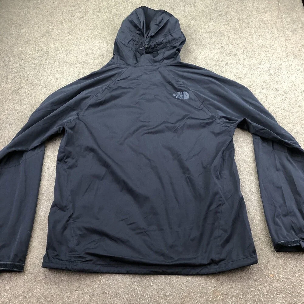The North Face Jacket Mens Large Blue Hooded Waterproof Rain Shell Full Zip